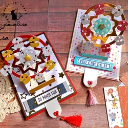 Panalacraft śliczne pop up diabelski młyn metalu wykrojniki szablony DIY Scrapbooking/album dekoracyjne wytłaczanie kartki DIY