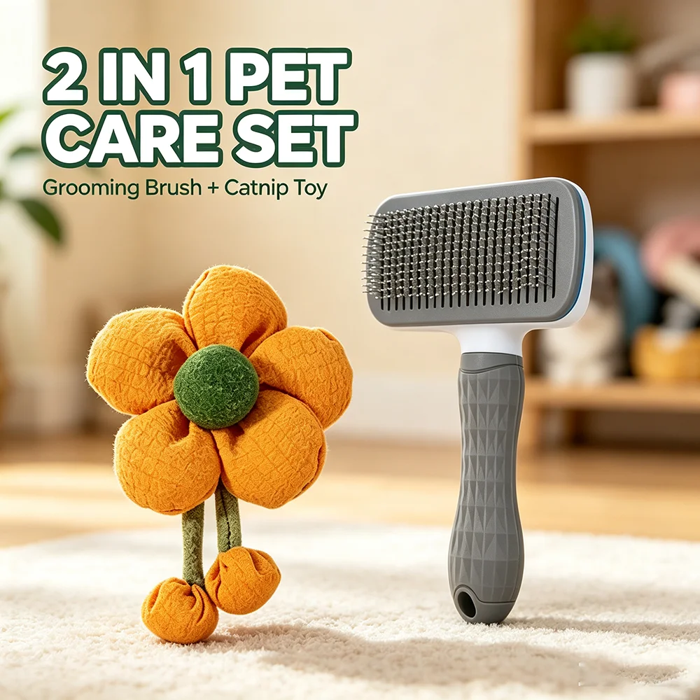 Sticky Flower Catnip Toy Wall Mounted Cat Licking Toy with Hanging Balls Self-adhesive Cat Teeth Cleaning Toy for Kitten