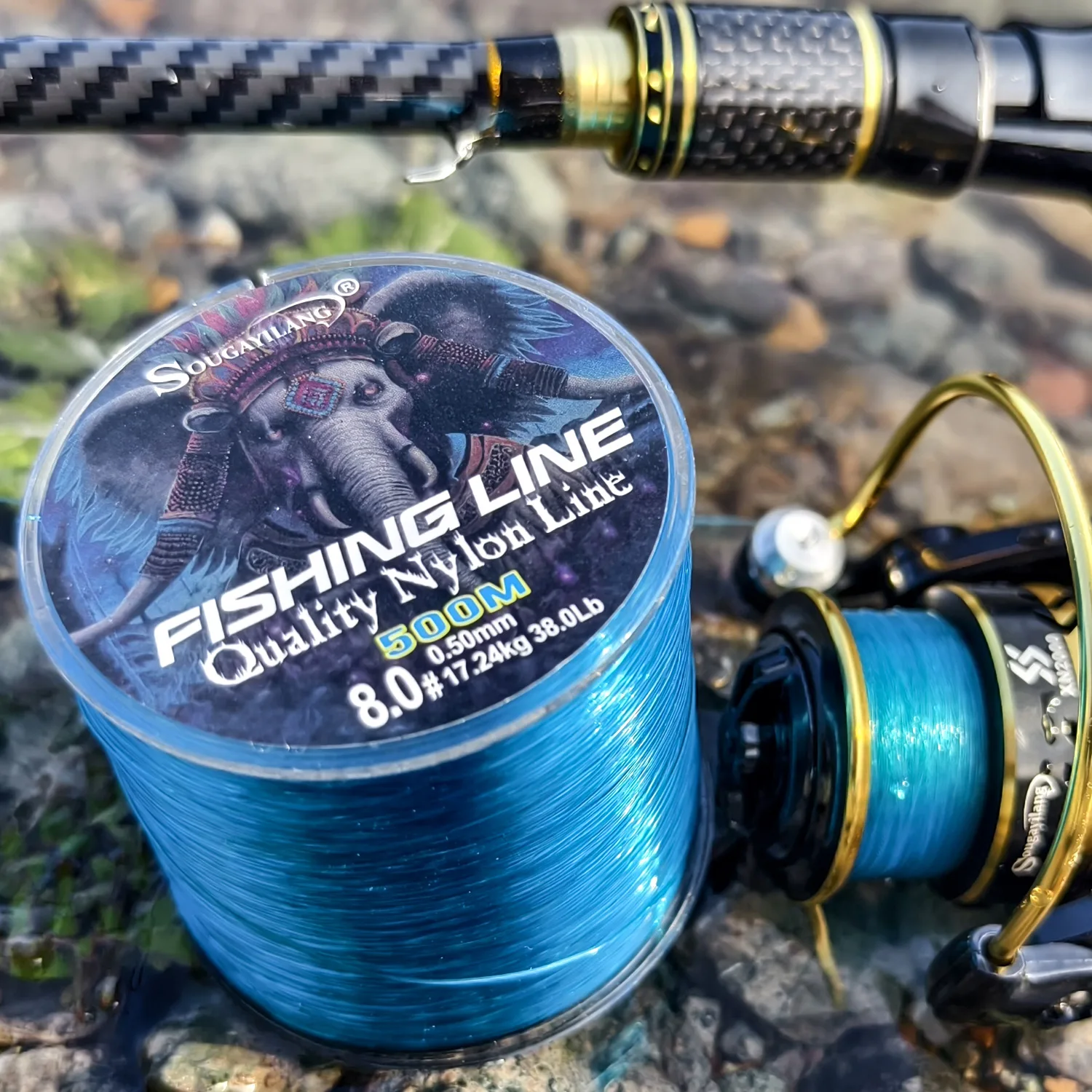 Sougayilang 500 متر خيط صنارة الصيد من النايلون ماكس السحب 7-38LB سوبر أقوى خط النايلون اليابان حيدة طلاء صيد سمك الشبوط #6