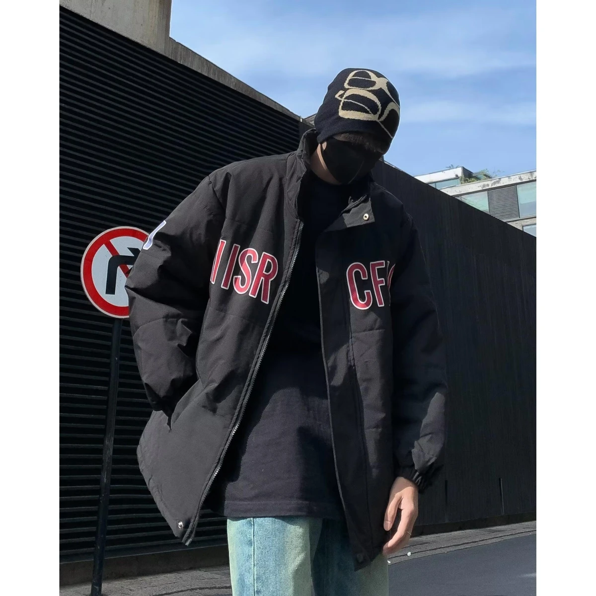 Nowa męska kurtka z bawełny Thiened na zimę 2024, ciepła, sportowa, codzienna, modna, typu bread sle, płaszcz z włókna poliestrowego, długi rękaw, zamek błyskawiczny C...