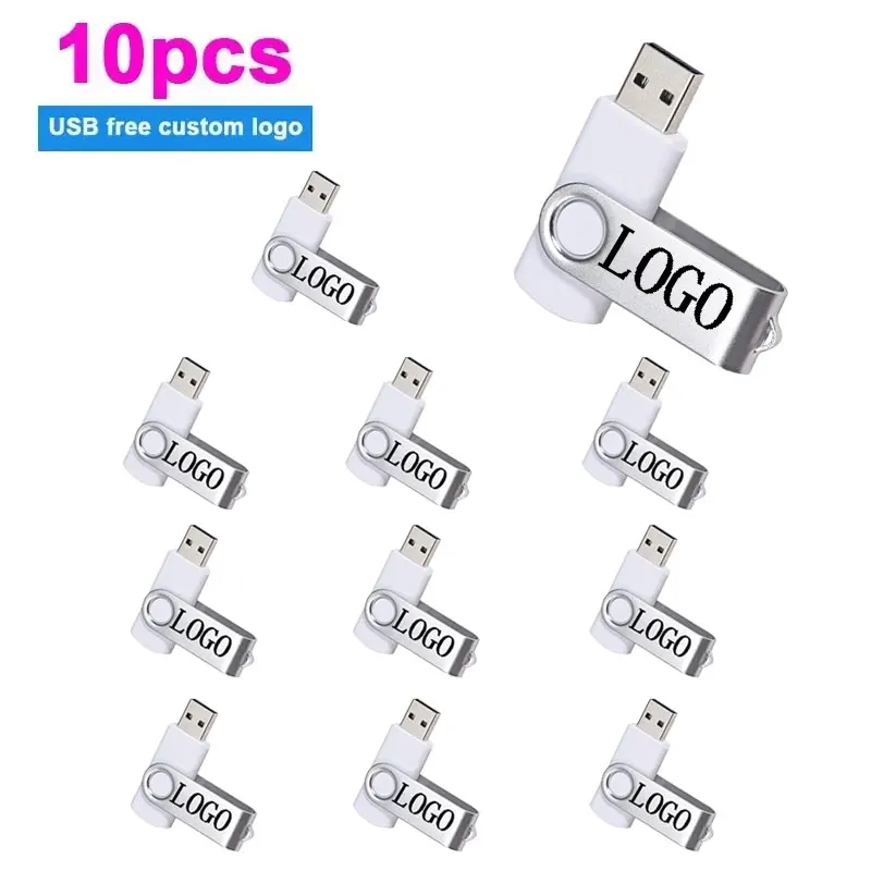 

10pcs/lot Rotable USB Flash Drive 2.0 Pen Drives 64GB 32GB 16GB 8GB 4GB Pendrive Usb Memory Stick Free Logo for Photography Gift