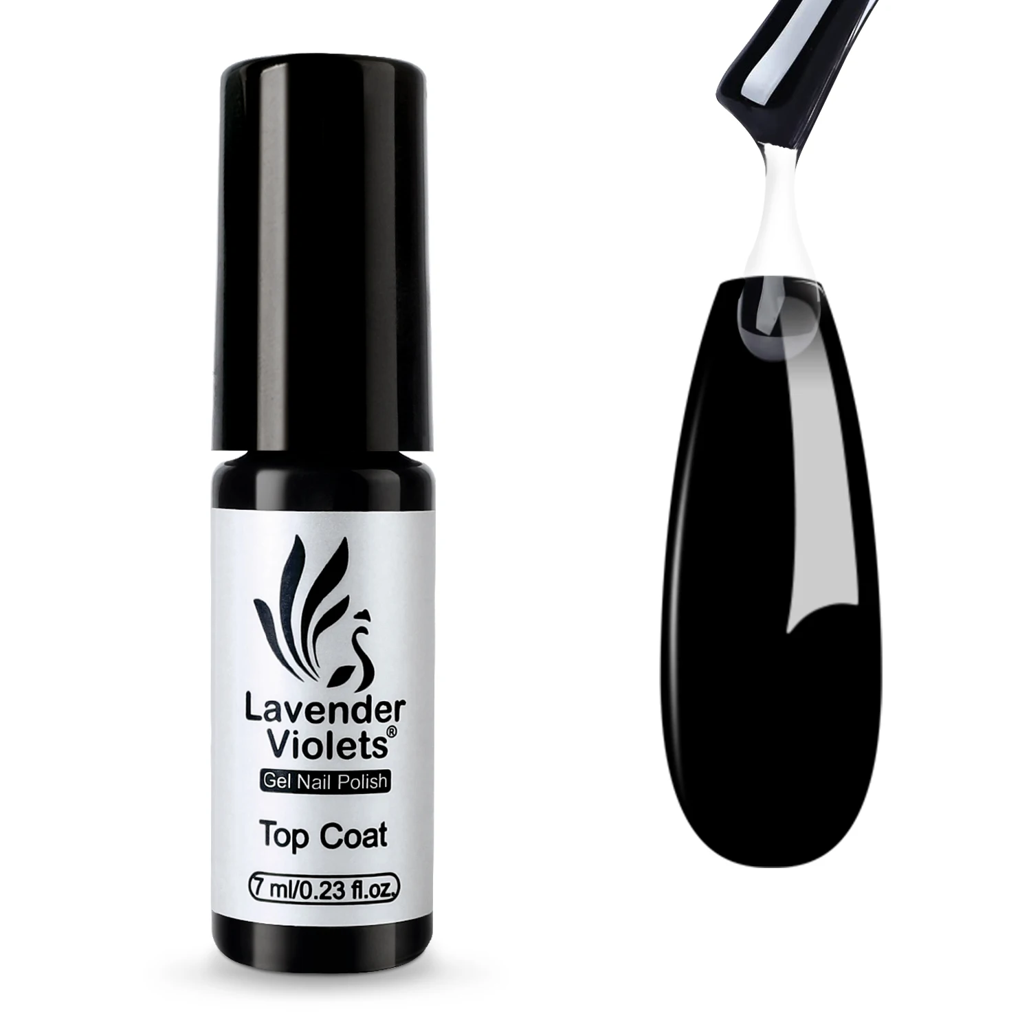 7ml Glossy No Wipe Top Coat, Shiny Effect Soak Off UV Gel Nail Polish Easy to Apply for Starter Salon Nail Manicure