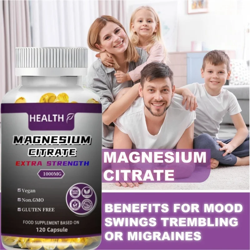 Magnesiumcitraatcapsules 1000Mg | 100% Dv | Supplementen Met Hoge Absorptie-Slaap-, Spieren-En Hartondersteuning-Vegetariërs