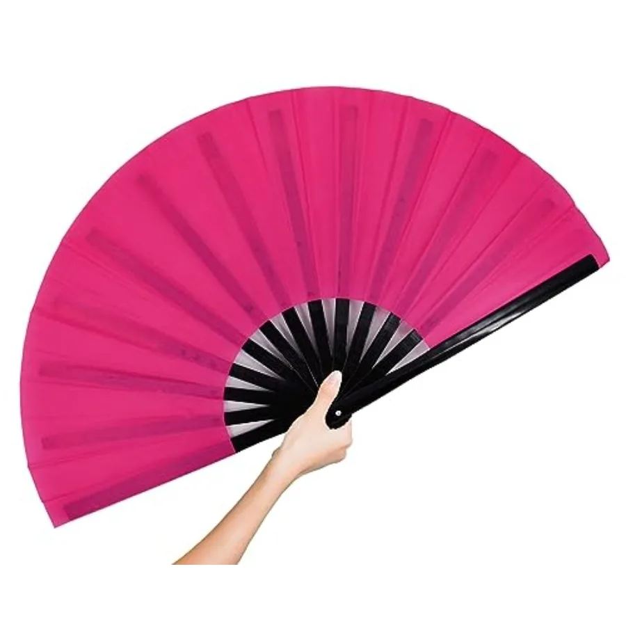 Large Rave Folding Hand Fan Clap Fan Popping Fans for Line Dancing, Big Foldable Clacking Fans for Dance Festival, Dancing, Per