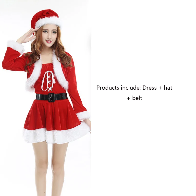 

Christmas Masquerade Party Cosplay Maid Uniform Lady Red New Year Santa Costume Canary Skirt Carnival Party Stage Sexy Dress