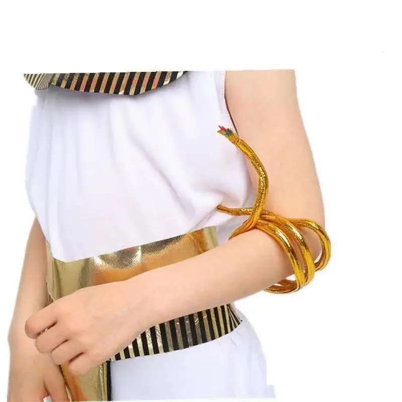 Accessoires de Costume de reine égyptienne, bandeau égyptien, manchettes de bras de serpent en or, boucles d'oreilles serpent pour fête de Festival de carnaval d'halloween