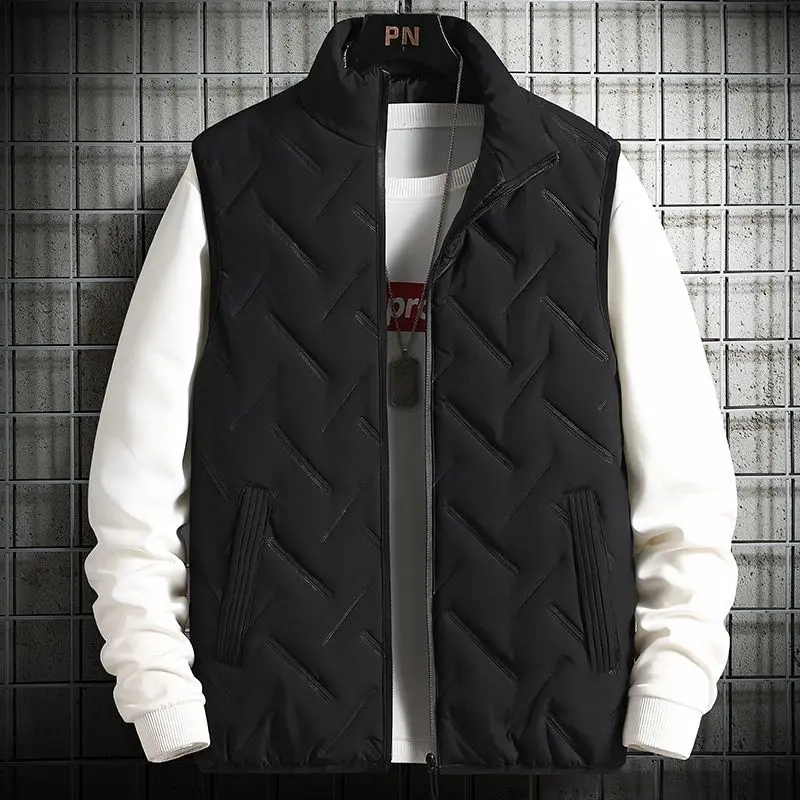 2024 New Autumn and Winter Fashion Warm Vest Men's Inside and Outside Waistcoat Male's Casual Loose Waist Jacket Coat