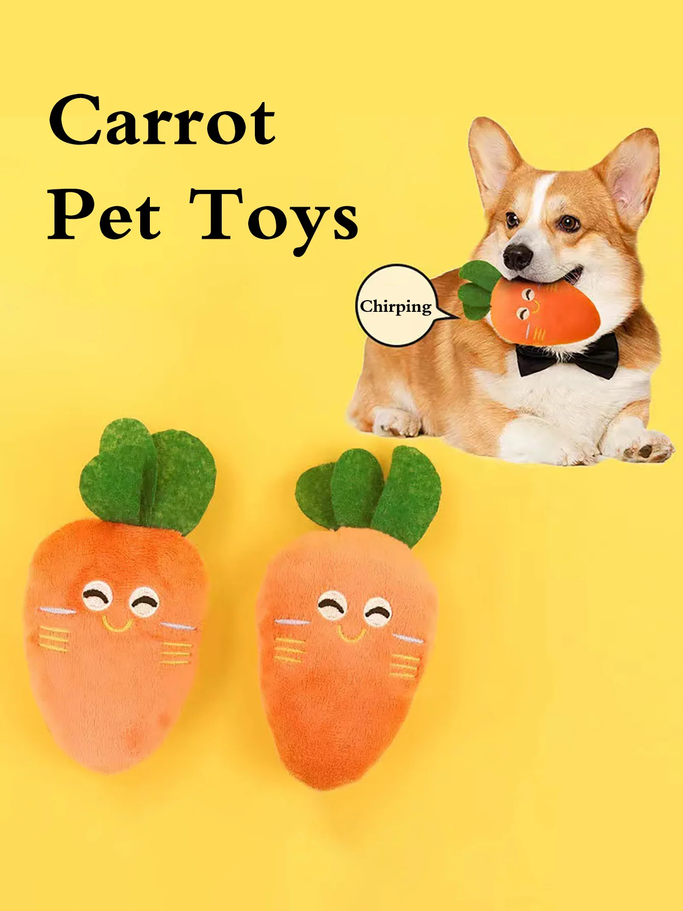 A cute little carrot shape simulation pet plush toys can be accompanied by sound play bite plush toys