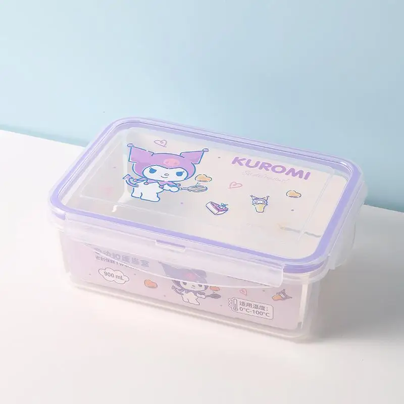 

Sanrio Hello Kitty коробка для хранения четырехсторонний пластик милый мультяшный ланч-бокс с уплотнением большой емкости ланч-бокс Cinnamoroll Crisper 25