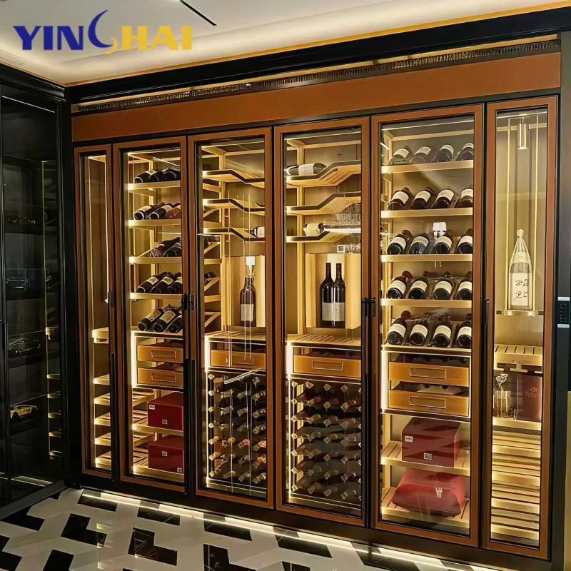custom.Customized Luxury Modern Constant Temperature Wine Cabinet Display Cabinet Bar Wine Living Room Whiskey Cabinet
