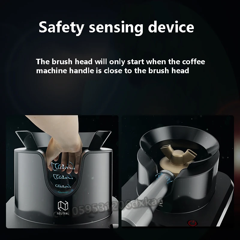 Electric Automatic Cleaner for Espresso Machine Handle Coffee Grounds Cleaning Machine with Brush Spin Cleaner Coffee 220V