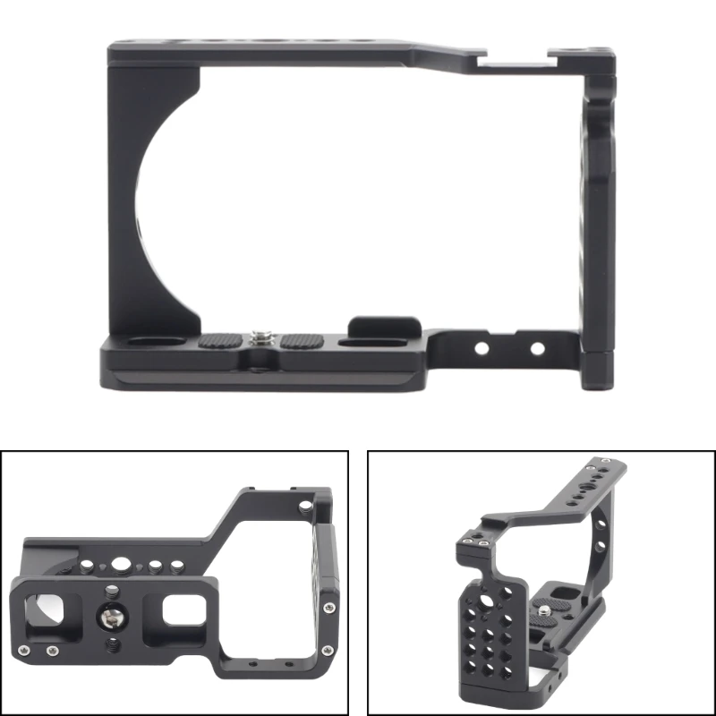 Metal Camera Cage for ZVE10 Cameras Vertical Shooting Quick Release Plate with Handle Grip Threaded Holes Mount Plate Dropship