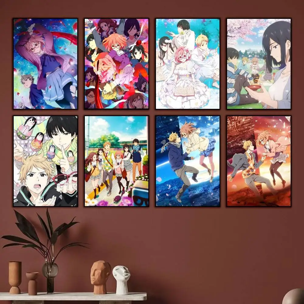 Mirai Anime B-Beyond the Boundary Poster Self-adhesive Waterproof Paper Sticker Coffee House Bar Room Wall Decor