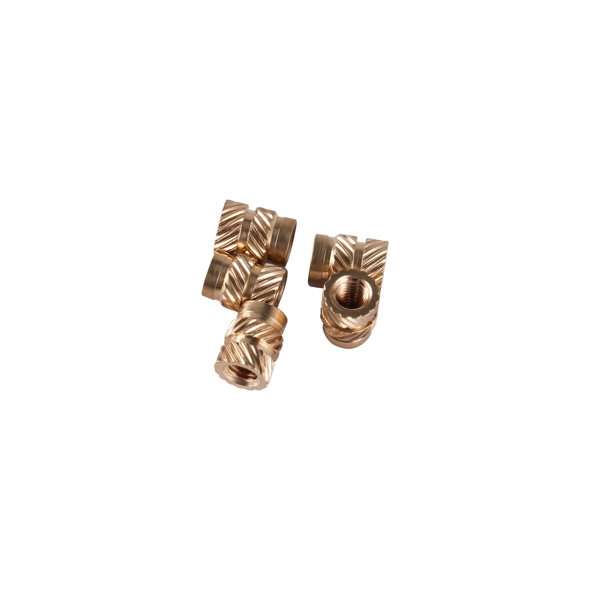 M2 m3 m4 m5 inserções de bronze porcas rosca serrilhada embutida inserções de cobre de derretimento quente porcas rosqueadas conjunto de calor inserção resistente embutido