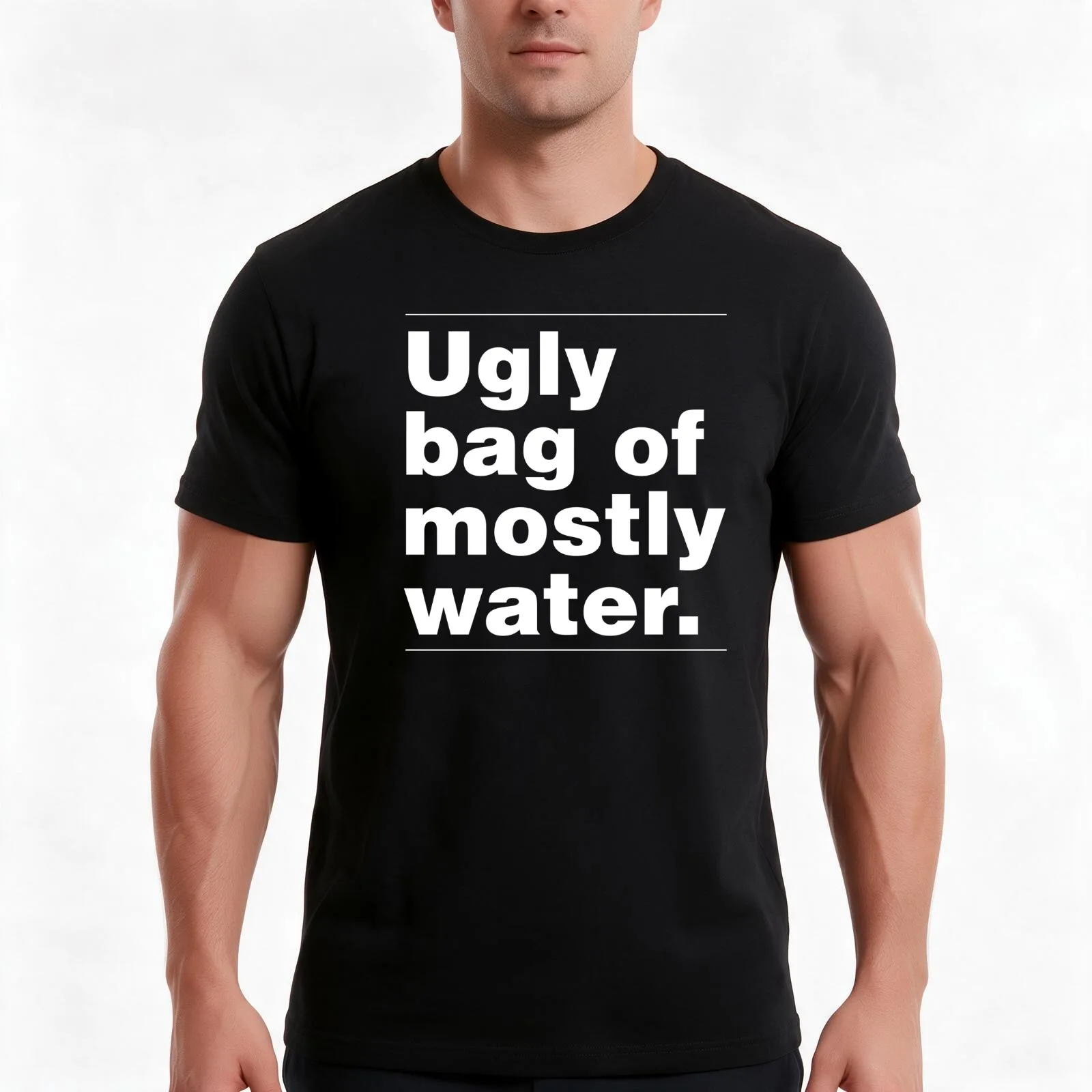 Ugly Bags of Mostly Water T-Shirt, Summer Casual Cotton Tee, Oversized Streetwear Tops, Vintage Graphic Print, Unisex Men Women