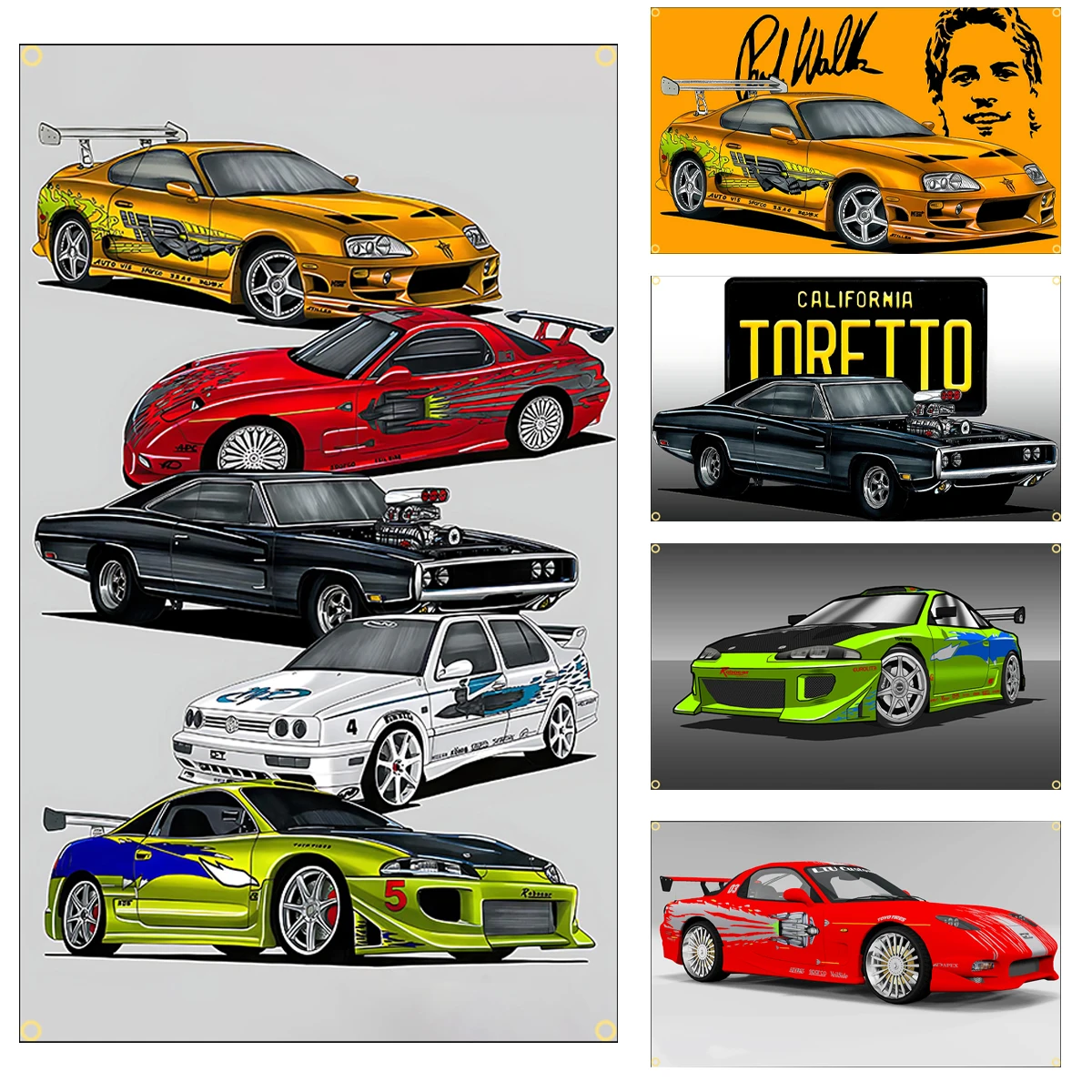 2X3Ft 3X5Ft JDM Racing Car Flag Polyester Printed Fast and Furious Poster Banner For Decor Bedroom Decoration Out Door Decor