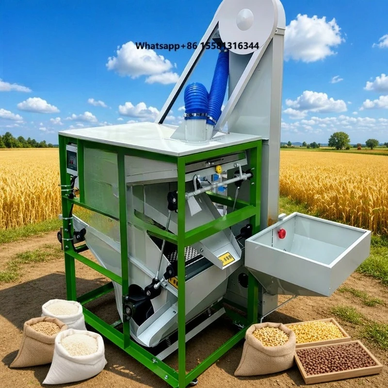 Cost Saving Silent Running Three Layer Screen Mobile Seed Breeding Station Wheat Sorghum Winnowing Grading Machine