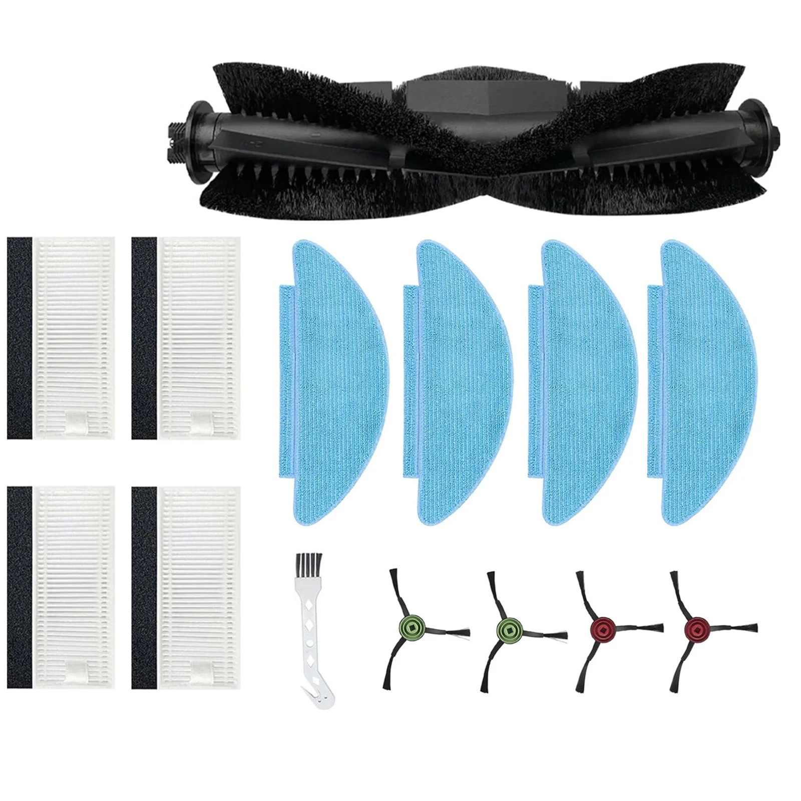 Pengganti rol utama dengan serat mikro bantalan pel Set filter untuk Tikom L9000 untuk Lubluelu SL60D Robot Aksesori Penyedot Debu