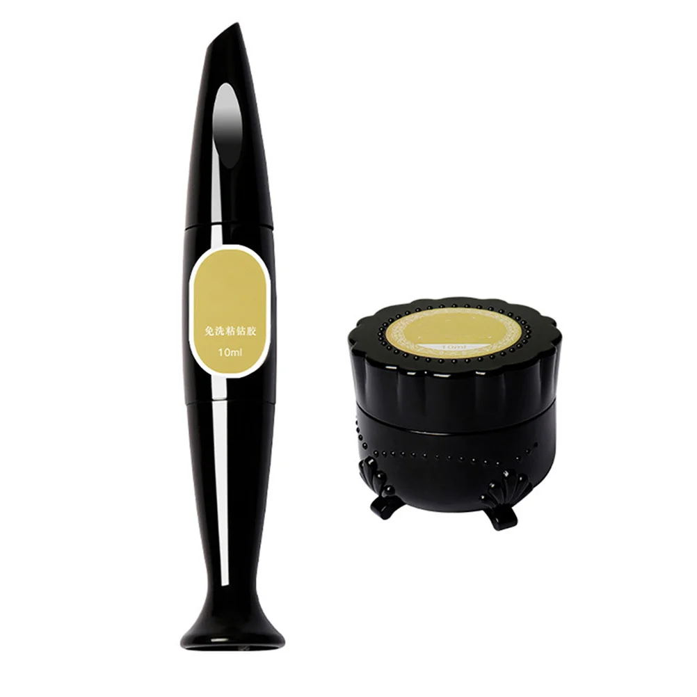 ネイルアート用接着剤1セット、強力で長持ちするフィリンググルーペン、ラインストーン用、マニキュアツール、ニードルブラシデザイン、ネイルペーストジェル