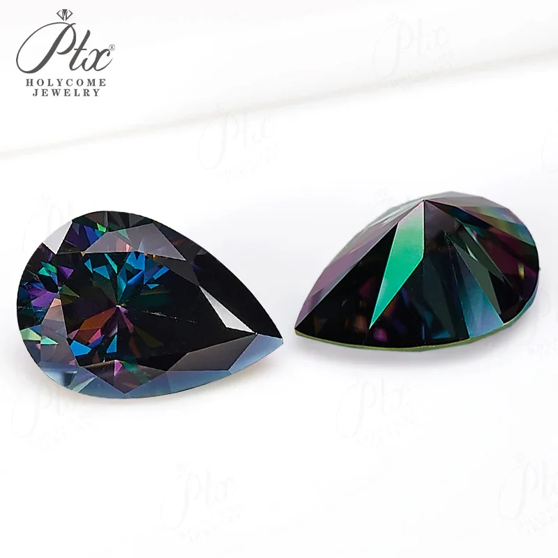 Laborgezüchteter Diamant mit GRA-Zertifikat Moissanit-Edelstein Rosa Regenbogen Grüner Granat Birnenförmiger Schliff VVS1 Charms für Schmuckherstellung – Detail 19