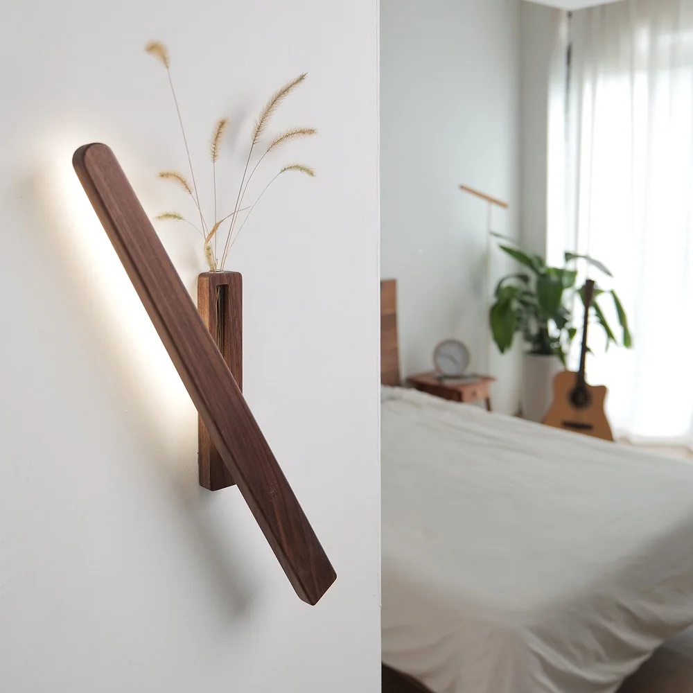 LED Wood Flower Wall Lamp Wood Flower Atmosphere Wall Lamp Magnetic Night Light 360° Rotation Rechargeable Room Decoration