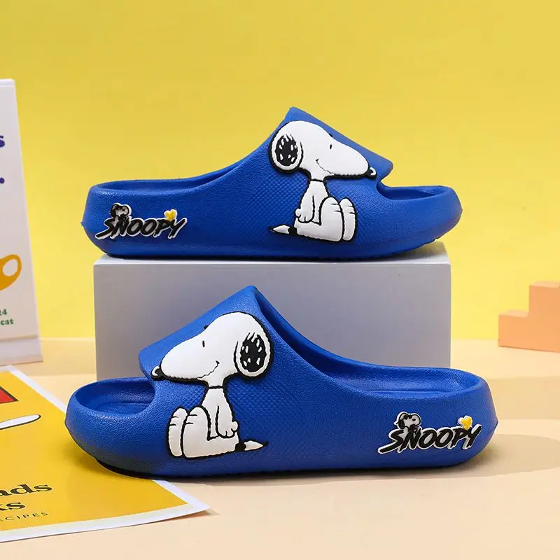 Kids Snoopy Pattern Slide Slippers Non-Slip Soft Thick Bottom Boys Girls Lightweight Comfortable Indoor Bathroom Outdoor Beach