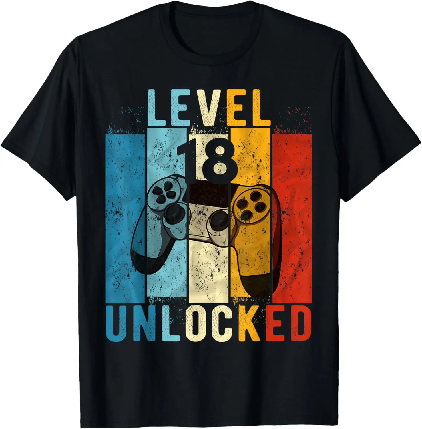 Level 18 Unlocked Video Gamer 18 Year Old 18th Birthday Gift T-Shirt Graphic T Shirts Ventilate Short Sleeve Funny Player Gift