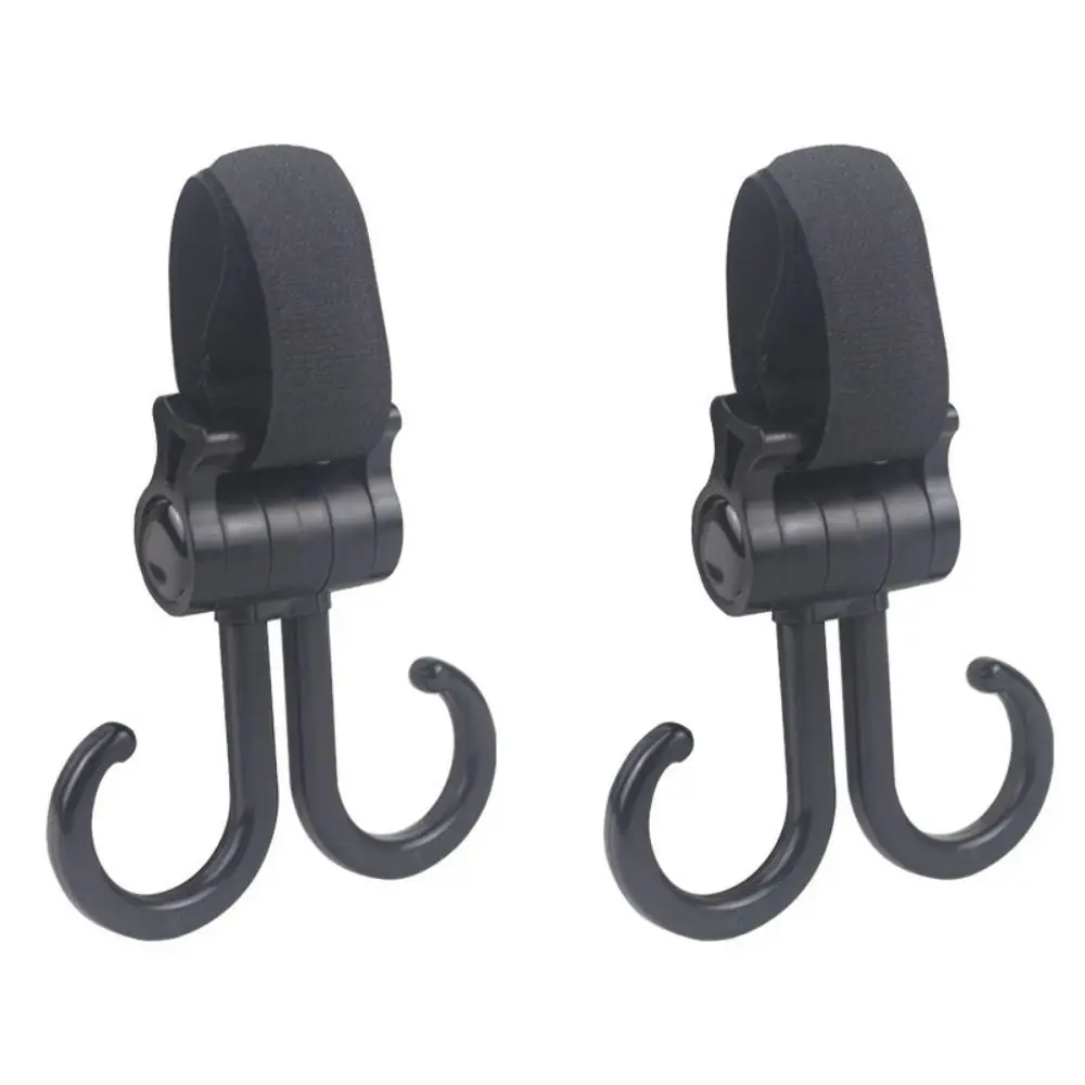 

2Pcs High Quality 360 Degree Rotatable Multi Purpose Stroller Accessories Double Hook Hanging Hook Stroller Hook