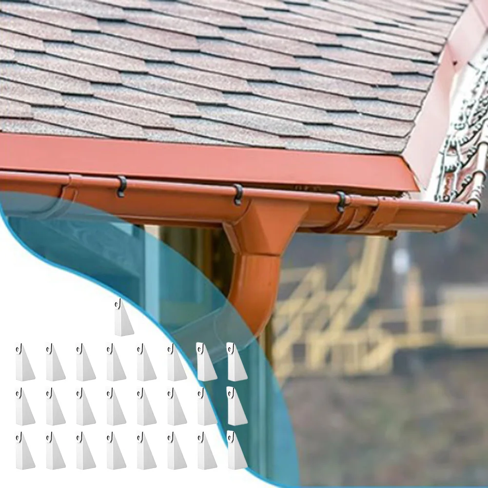 5 Inch K Type Gutter Leveling Wedges White Aluminum Support Tool For Sloped Fascia Roof Drain Alignment 25 Pack