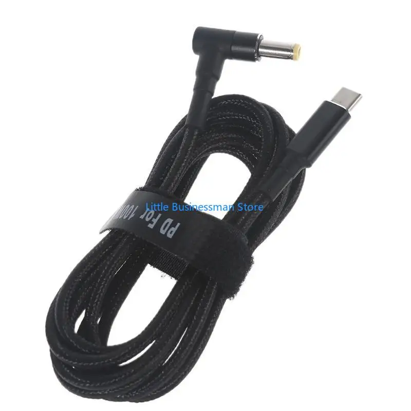 100 W PD USB Typ C Steckereingang bis 90 Grad für 5,5 7 mm Stecker-Ladekabel M76A – Detail 3