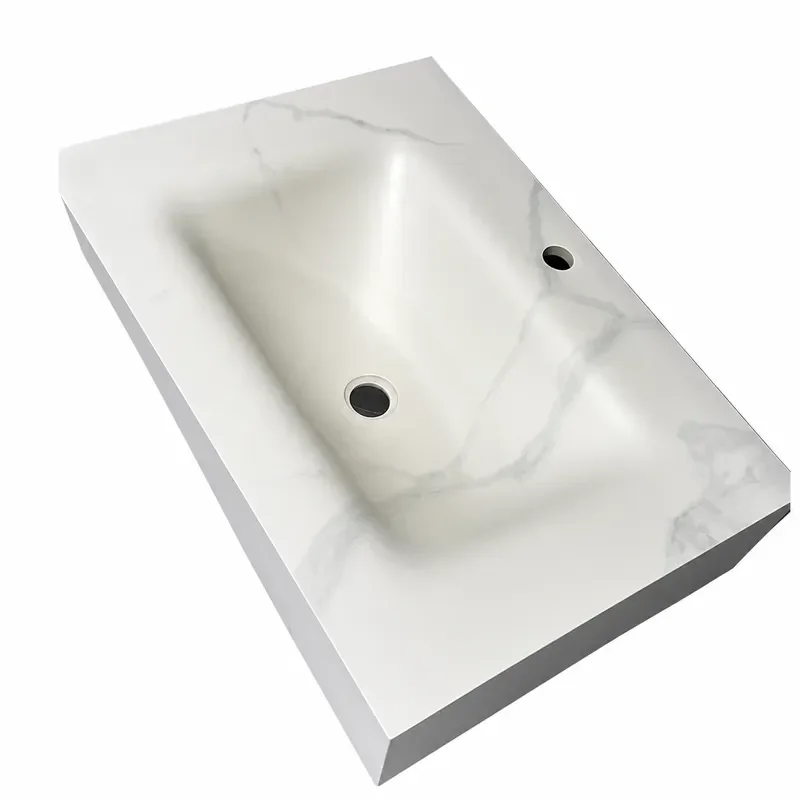 Simple Rock Slab Hot Bending Integrated Basin Sink Toilet Washstand Single Basin Bathroom Cabinet with Storage