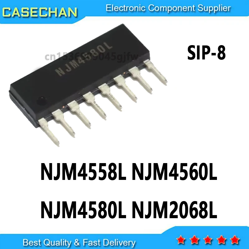 10pcs New NJM4558L NJM4560L NJM4580L NJM2068L SIP-8 4558LD NJM4558 NJM4560 4560LD NJM4580 4580LD NJM2068 2068LD