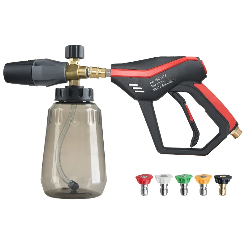 SPS 4000 PSI High Pressure Wash Snow Foam Cannon Gun Kit 5 Color Nozzles M22-14 Fitting