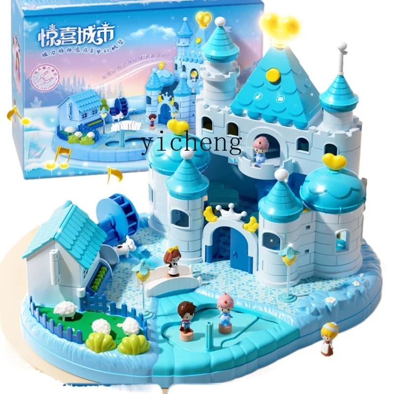 Tqh Children's Educational Aisha Aisha Castle Magnetic Play House Toy Girls' Birthday Gift