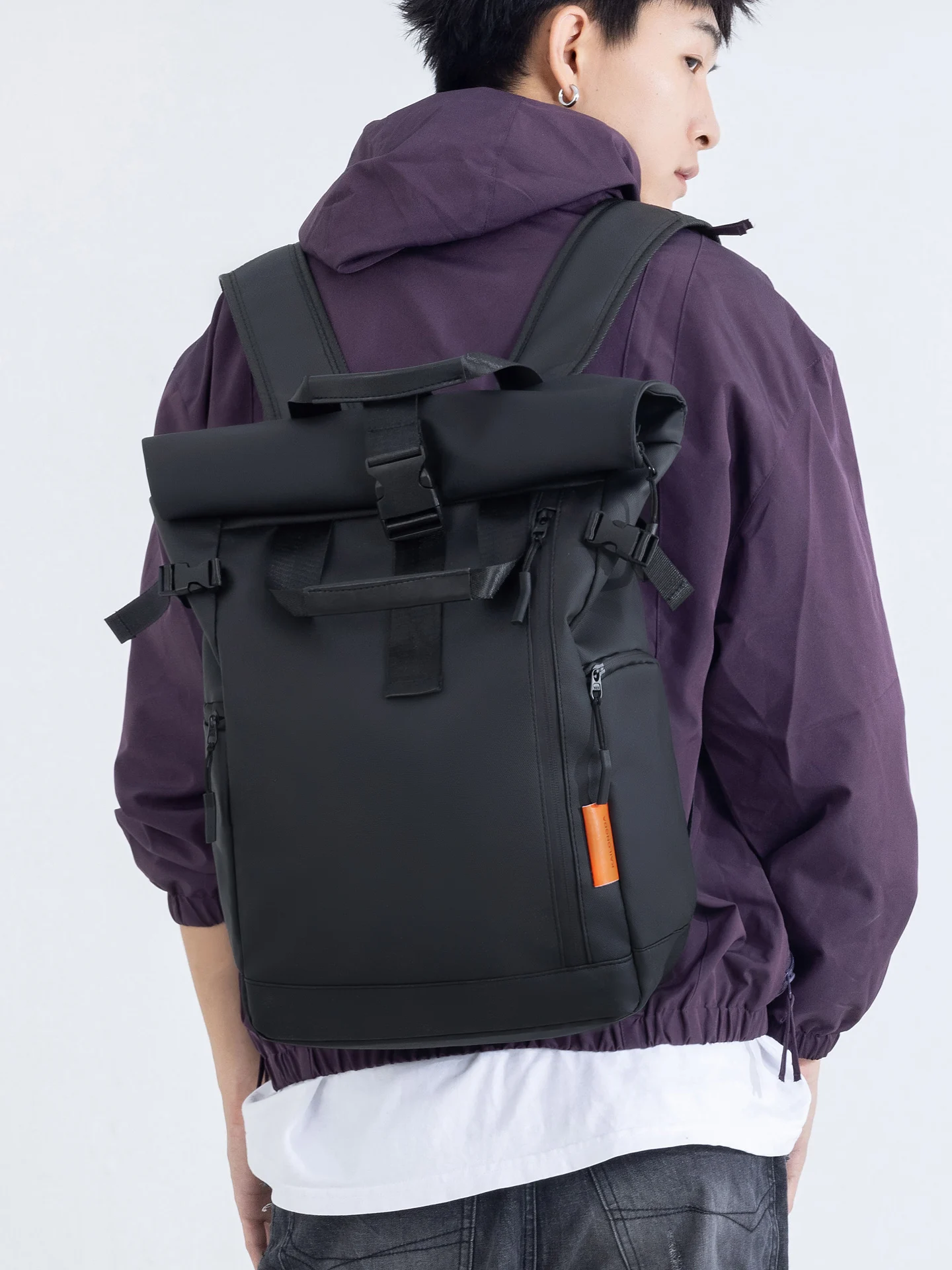 Faionable Borsa da viaggio Bapa a doppia spalla da uomo Borsa da viaggio per studenti delle scuole superiori Borsa da viaggio per pendolarismo semplice casual