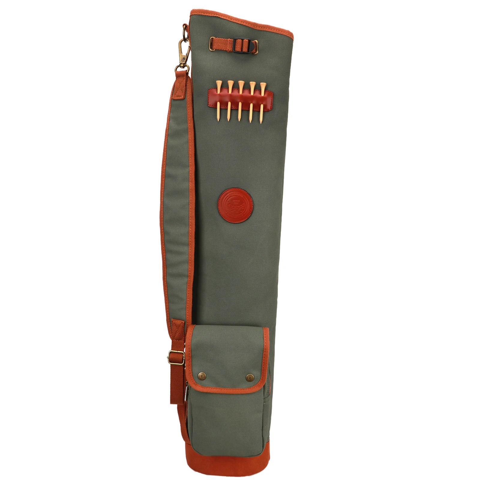 Tourbon Outdoor Vintage Golf Sunday Bag Clubs Carrier Pencil Style Waxed Canvas Fleece Padded Cover Driving Range Case 90CM