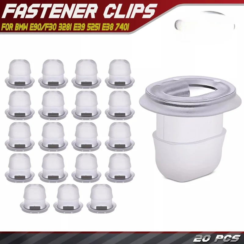 20Pcs High Quality Interior Trim Mounting Retainer Grommet Clips 51450396330 51458161557 E38 E39 E90 E91
