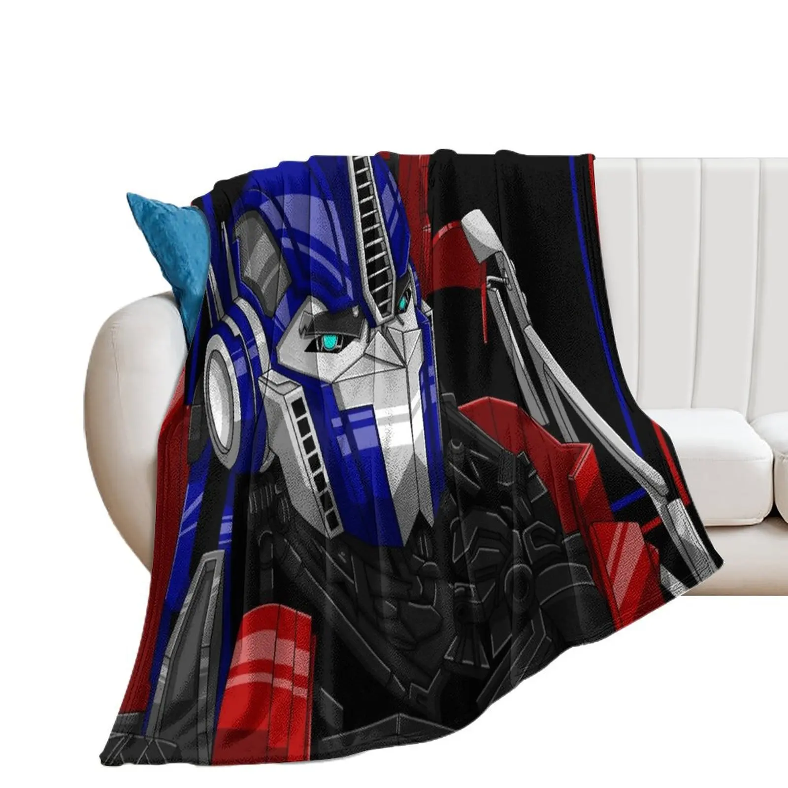 Transformers Prime Optimus Graphic Design Throw Blanket Thermal Shaggy Camping Blankets