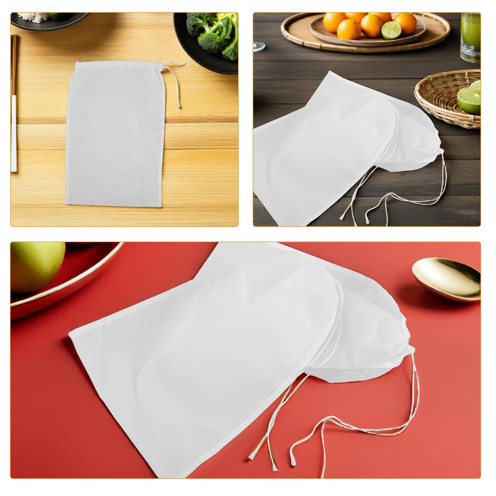 

20Pcs Nut Milk Cheesecloth Bags Strainer Reusable Cold Brew Coffee Juice Tea Filter Nylon Mesh 100 Mesh 20x30cm