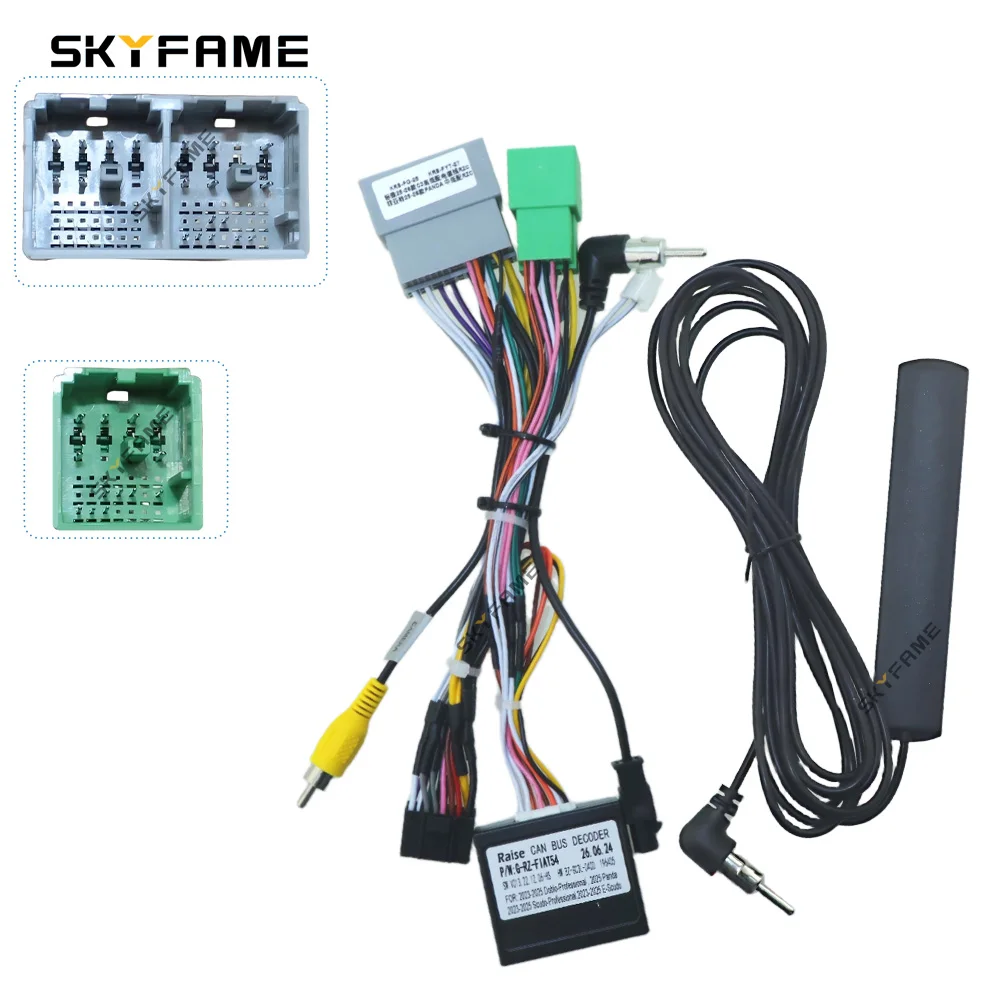 SKYFAME Car Wiring Harness Adapter Canbus Box Decoder Android Radio Power Cable For Fiat Panda