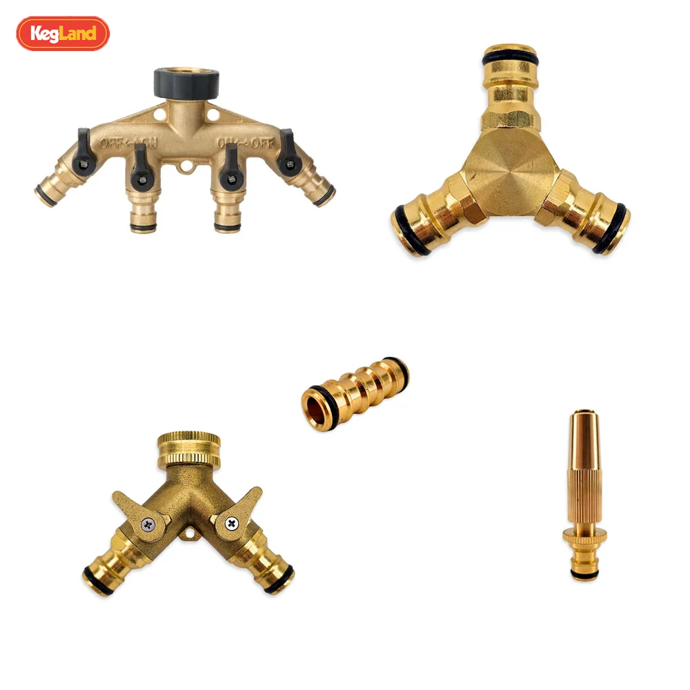 KegLand Brass Adaptor 1/2/3/4 Way Splitter Hose Manifold Connector Garden Joint Home Brewing