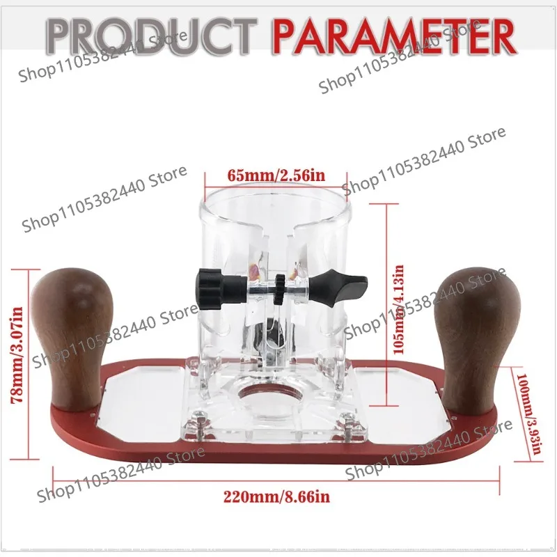 Router Inverted Base Plate DIY Kit, Aluminum Woodworking Trimmer Mount with Clear Cover