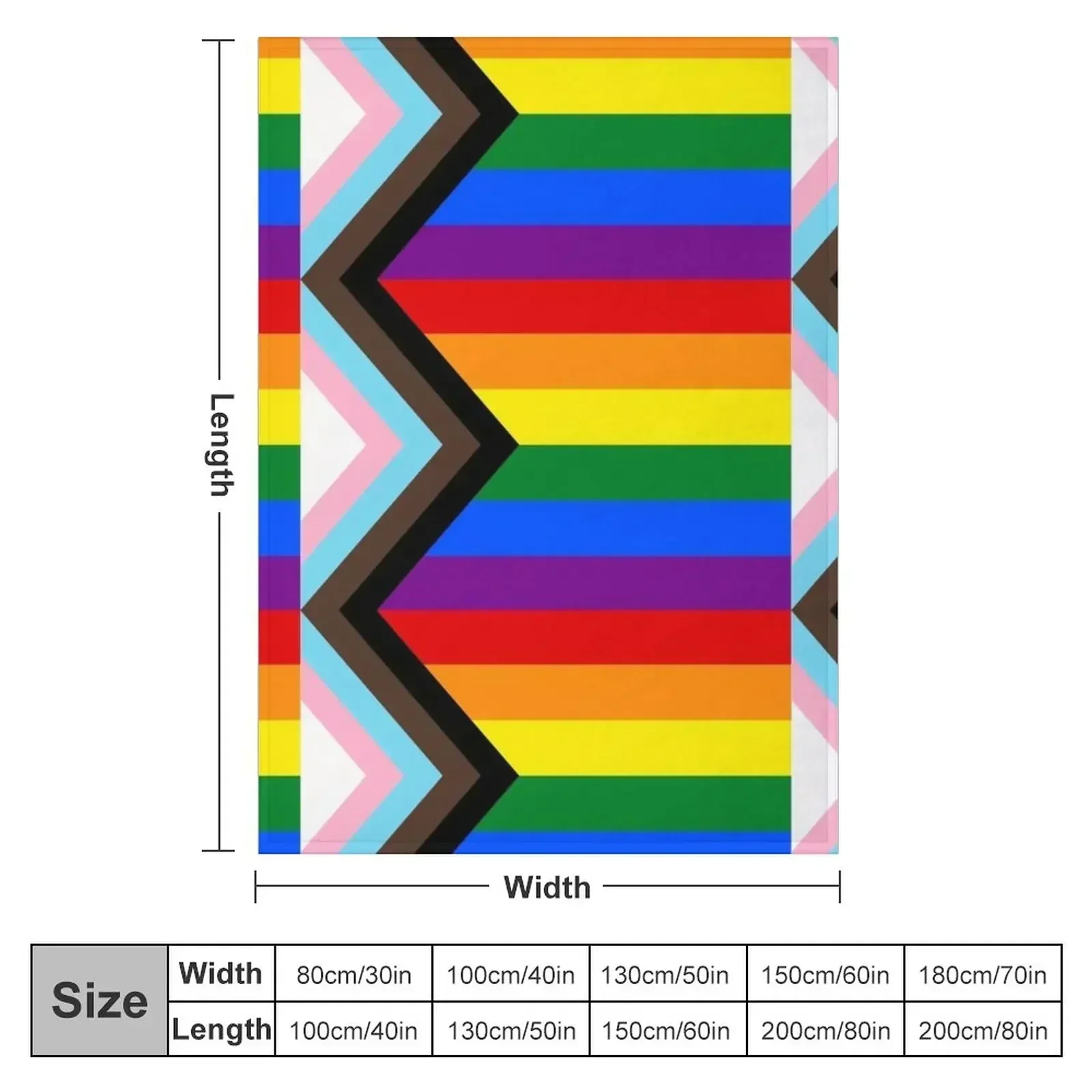 Progress Pride Flag Throw Blanket couch cozy soft plush fuzzy picnic outdoor blanket