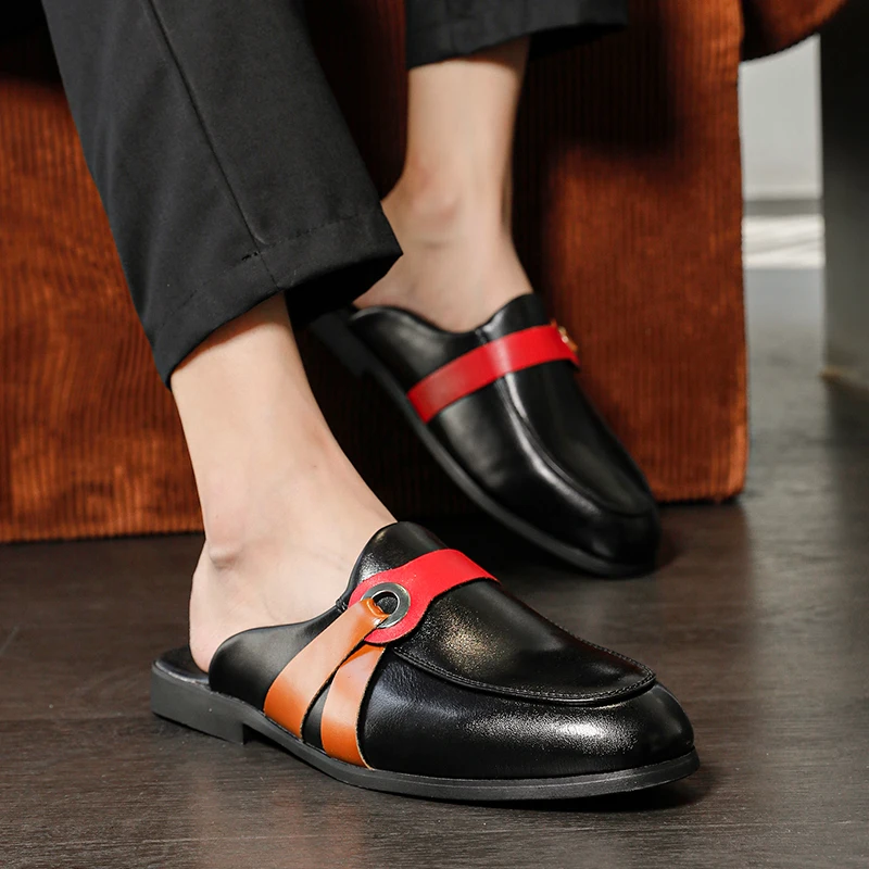 Fashionable Men Slippers European American Casual One-step Comfortable Business Brand Shoes British Gentleman Slippers Men