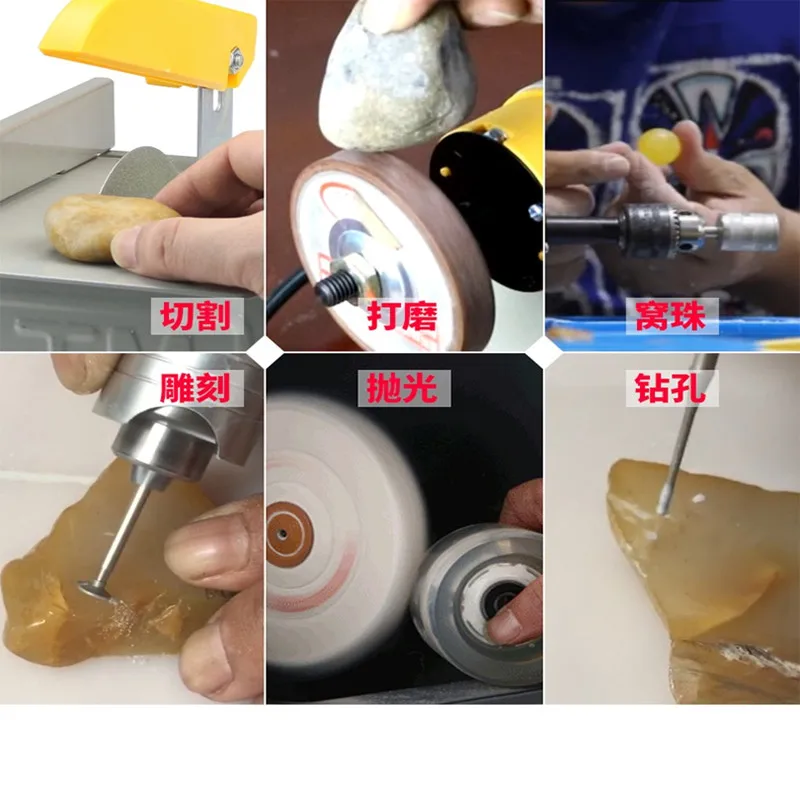 Multifunction Mini Table Saw Stone Polisher Jade Engraving Machine Grinding Polishing Machine Jade Cutting Machine 220V