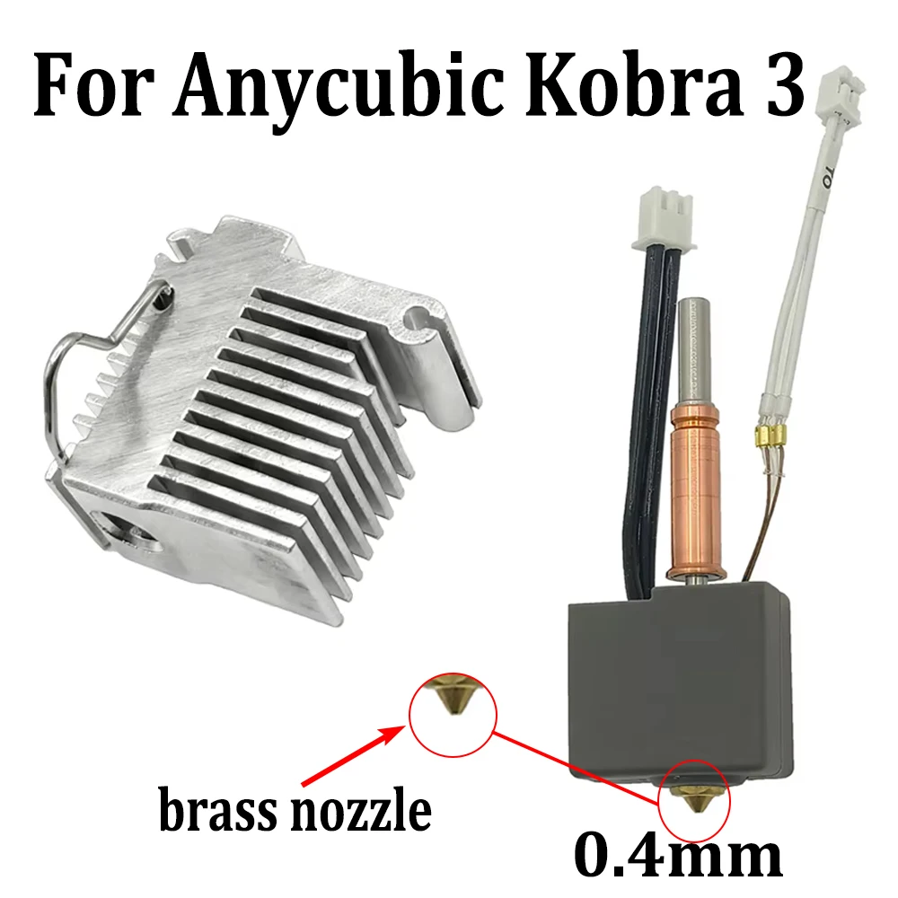 

Kit Upgrade for Anycubic Kobra 3 Hotend Kobra 3 Combo Hotend Kit 3D Printer Accessories Hot End Brass Nozzle Thermistor Heating