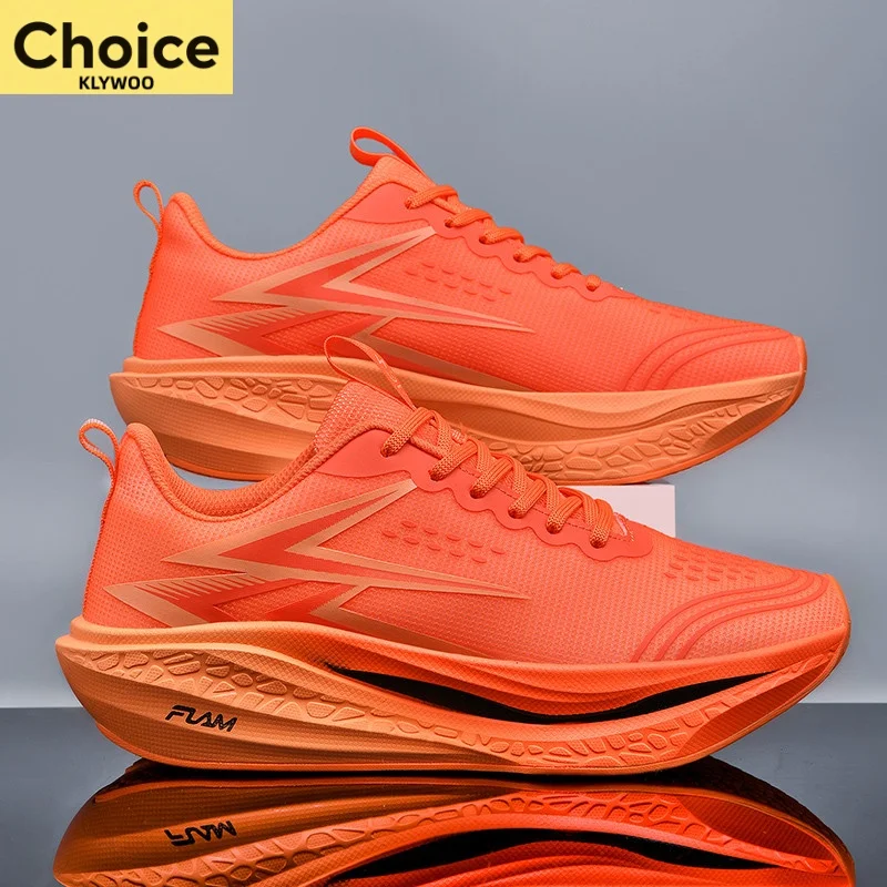 Chaussures de course Marathon avec plaque en carbone, spéciales pour hommes, respirantes, légères, confortables pour femmes, baskets athlétiques antidérapantes