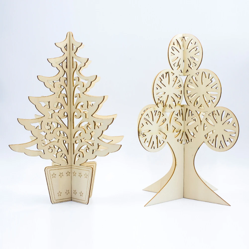 

Christmas Tree Ornaments Small Decorative Trees Xmas Party Decorations Wood Christams