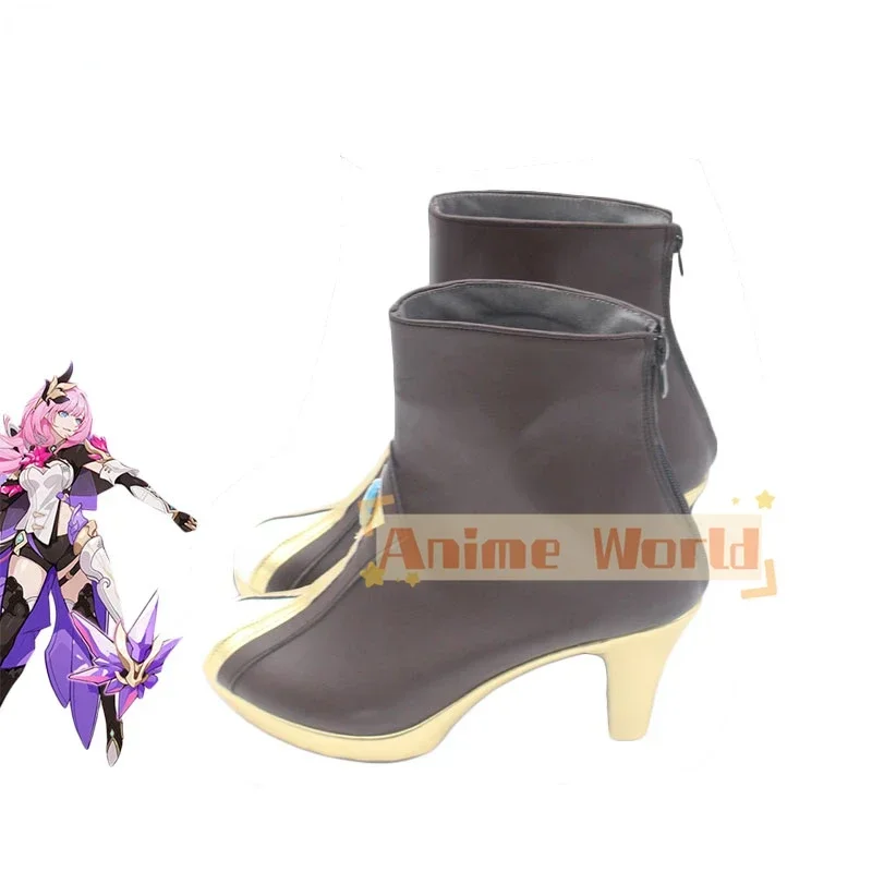 Zapatos de Cosplay de Elysia, juego Honkai Impact 3, accesorios de Cosplay, zapatos de cuero PU, botas de Carnaval de Halloween hechas a medida