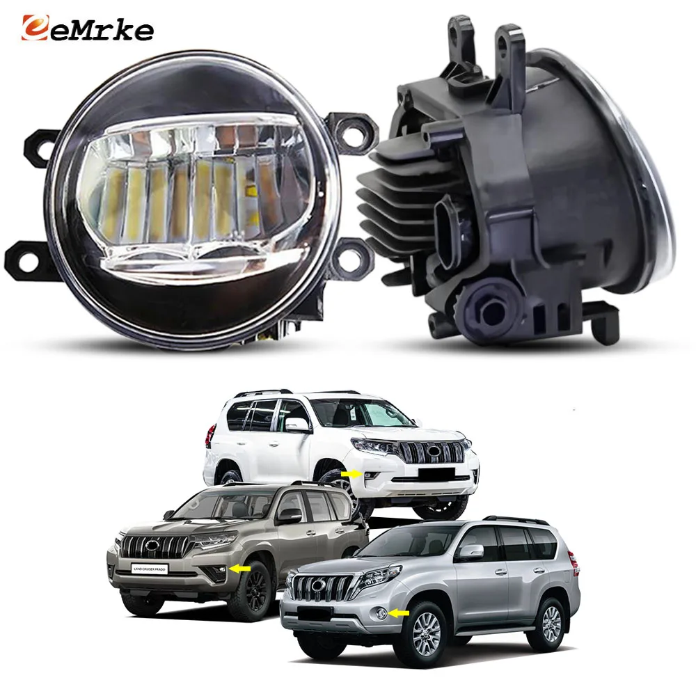 For Toyota Land Cruiser Prado J150 2014-2023 Type 200 2015-2020 LED Fog Lights Factory Type Front Bumper Fog Lamp DRL 30W H11